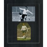 Jimmy Greaves Signed Magazine Cutting, Mounted with black and white photo. Mount size Is 12 x 10