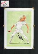 Jeff Thomson signed 17x12 inch mounted colour caricature illustrated page. All autographs come
