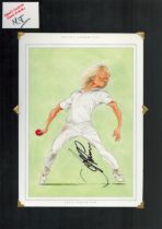 Jeff Thomson signed 17x12 inch mounted colour caricature illustrated page. All autographs come