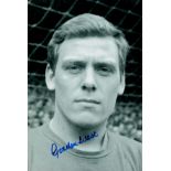 Gordon West signed 12x8 inch vintage black and white photo pictured during his playing days with