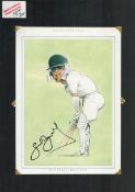 Geoffrey Boycott signed 17x12 inch mounted colour caricature illustration page. All autographs