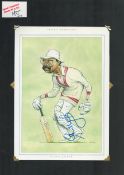 Clive Lloyd signed 17x12 inch mounted colour caricature illustrated page. All autographs come with a
