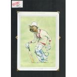 Clive Lloyd signed 17x12 inch mounted colour caricature illustrated page. All autographs come with a