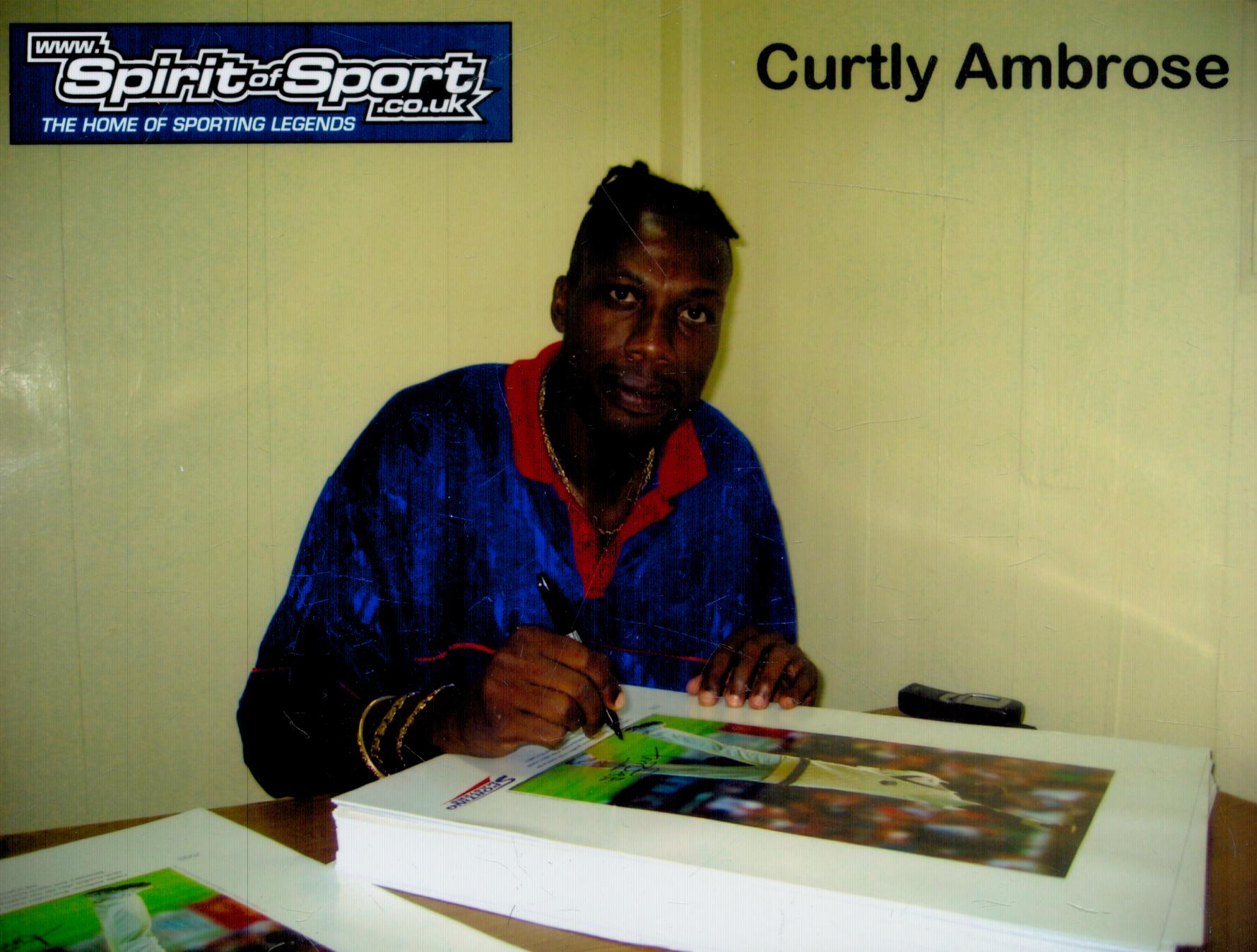 Curtly Ambrose signed limited edition print with signing photo Regarded as a giant of the game in - Image 2 of 2