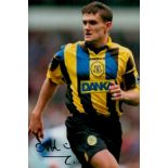 Andy Hinchcliffe signed 12x8 inch colour photo pictured while playing for Everton. All autographs