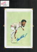 Michael Holding signed 17x12 inch mounted colour caricature illustrated page. All autographs come