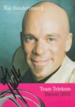 Kai Hundertmarck signed 6x4 inch Team Telekom cycling colour promo photo. All autographs come with a