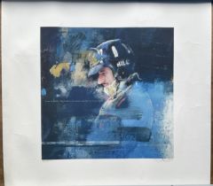 Graham Hill 20x20 inch limited colour print signed in pencil by the artist includes the quote "I