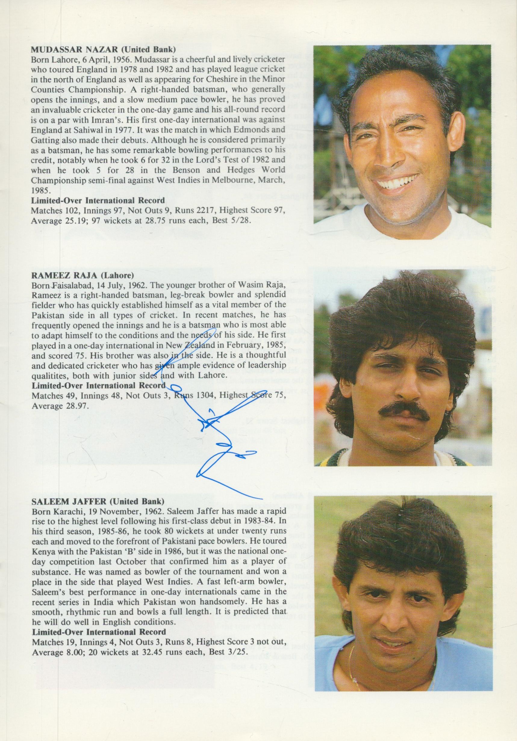 Cricket England versus Pakistan 1987, 3rd One Day International programme multi signed includes - Bild 4 aus 4