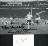 Sport England 66 Legend Geoff Hurst Signed 8x6 Black and White Photo and Martin Peters Signed