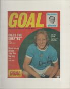 Denis Law signed 15x12 inch overall mounted colour Goal Magazine cover page. All autographs come