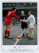 Ron Yeats Signed 16 x 12 Colourised Autograph Editions, Limited Edition Print. Print shows the