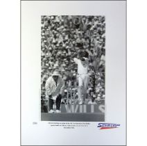 Michael Holding signed limited edition print with signing photo To the umpires Michael Holding was