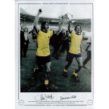 Frank McLintock and Charlie George Signed 16 x 12 Colourised Autograph Editions, Limited Edition