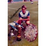 Pat Van Den Hauwe signed 12x8 inch colour photo pictured during his days with Everton. All