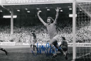 Football Autographed RODNEY MARSH 12 x 8 Photo : B/W, depicting Manchester City's RODNEY MARSH