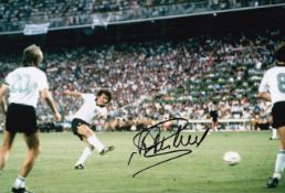 Football Autographed PAUL BREITNER 12 x 8 Photo : Col, depicting PAUL BREITNER scoring West