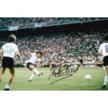 Football Autographed PAUL BREITNER 12 x 8 Photo : Col, depicting PAUL BREITNER scoring West