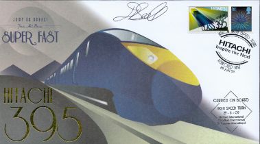 David Bull signed Hitachi 395 high speed train FDC. 29th June 2009 Asford. Good condition. Est