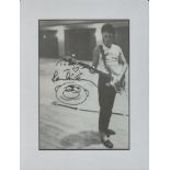 Paul McCartney signed and mounted black and white photo 13x10 inch approx. DEDICATED. Good