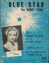 YANA Singer signed 'Blue Star' Sheet Music Good condition. Est