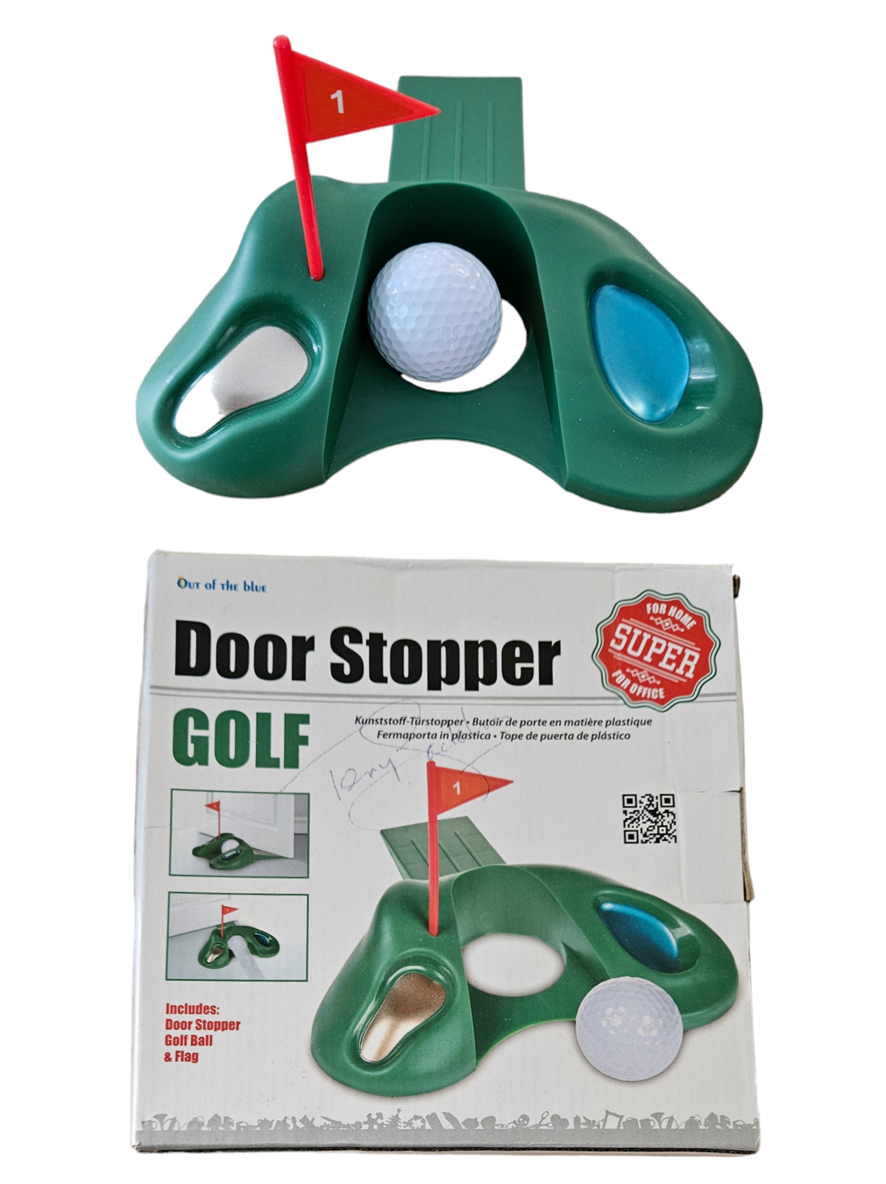 Tony Jacklin signed Door stopper golf. Signed on box which has a few knocks. Good condition. Est