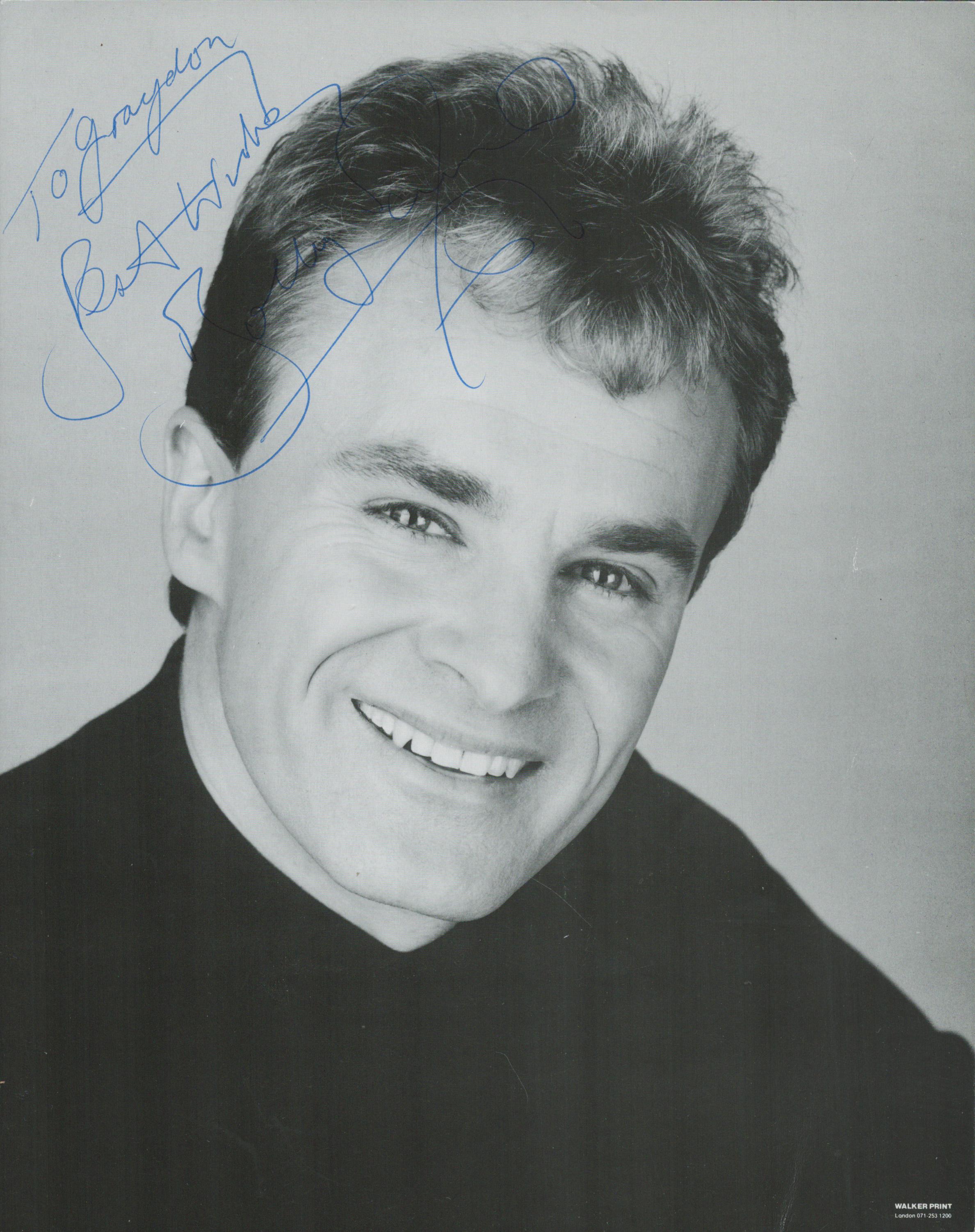 Bobby Davro signed black and white 10x8 inch photo. DEDICATED. Good condition. Est