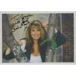 James Bond Actress Caroline Munro signed 8x6 inch approx colour photo. DEDIC ATED. Good condition.