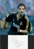 FERNANDO MORIENTES signed card with Real Madrid Photo Good condition. Est