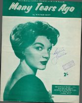 CONNIE FRANCIS Singer signed vintage 'Many Tears Ago' Sheet Music Good condition. Est