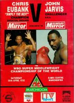 CHRIS EUBANK v JOHN JARVIS 1992 Boxing Programme Good condition. Est