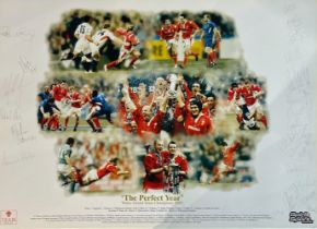 Wales 2005 Grand Slam - Limited edition signed framed Grand Slam print The Perfect Year - Limited