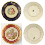 2 Decorative Plate Collection. Limoges Porcelain Fragonard Burgundy Cabinet plate, Made in France