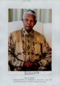 Nelson Mandela signed 9x7 inch colour photo with accompanying office letter dated 9th June 2005.