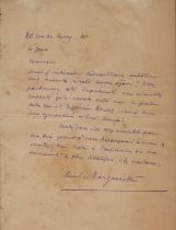 Paul Margueritte signed vintage handwritten letter. Paul Margueritte (20 February 1860 - 29 December