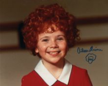 Annie, smash hit musical movie 8x10 photo signed by actress Aileen Quinn (Annie). Good Condition.