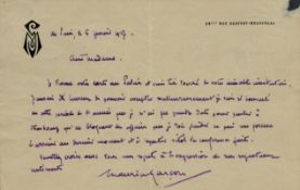 Maurice Garcon signed vintage handwritten letter. Maurice Garcon (25 November 1889 in Lille - 29