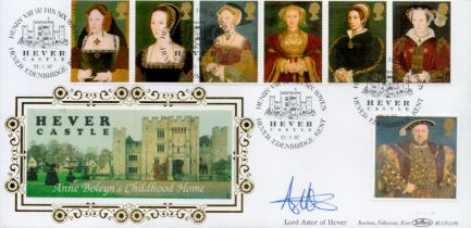Lord Astor of Hever signed Hever Castle Anne Boleyn's Childhood Home Benham FDC Triple PM Henry VIII