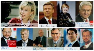 Political collection 10, signed 6x4 inch assorted photos includes German well-known names such as