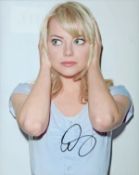 Emma Stone signed 10x8 inch colour photo. Good Condition. All autographs come with a Certificate
