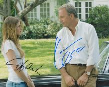 Jennifer Aniston and Kevin Costner signed 10x8 inch colour photo. Good Condition. All autographs