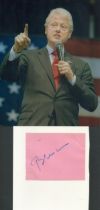 Bill Clinton signed 6x5 inch album page and 10x8 inch colour photo. Good Condition. All autographs