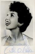 Alma Cogan signed 6x4inch black and white photo. English pop singer. Good Condition. All