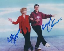 Debbie Reynolds and Donald O'Connor signed 10x8 inch colour photo. Good Condition. All autographs
