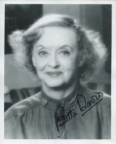 Bette Davis signed 10x8 inch black and white vintage photo. Good Condition. All autographs come with