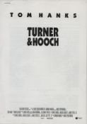 Turner & Hooch press pack. UNSIIGNED. Good Condition. All autographs come with a Certificate of