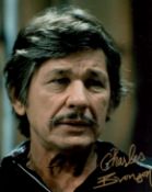 Charles Bronson signed 10x8inch colour photo. Actor. Good Condition. All autographs come with a