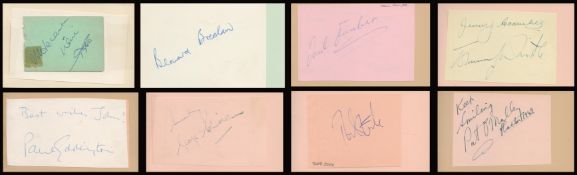 Entertainment autograph book. Signatures such as Bernard Bresslaw , Paul Eddington, George Chisholm,