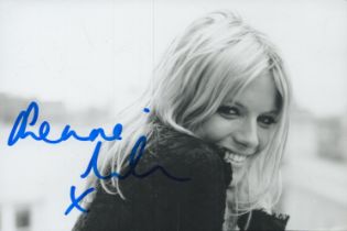 Sienna Miller signed 5x3 inch portrait black and white photo. Good Condition. All autographs come