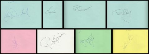 Vintage Sport/Entertainment autograph book. Signatures such as Robin Smith, Alan Hanson, Barry Lane,